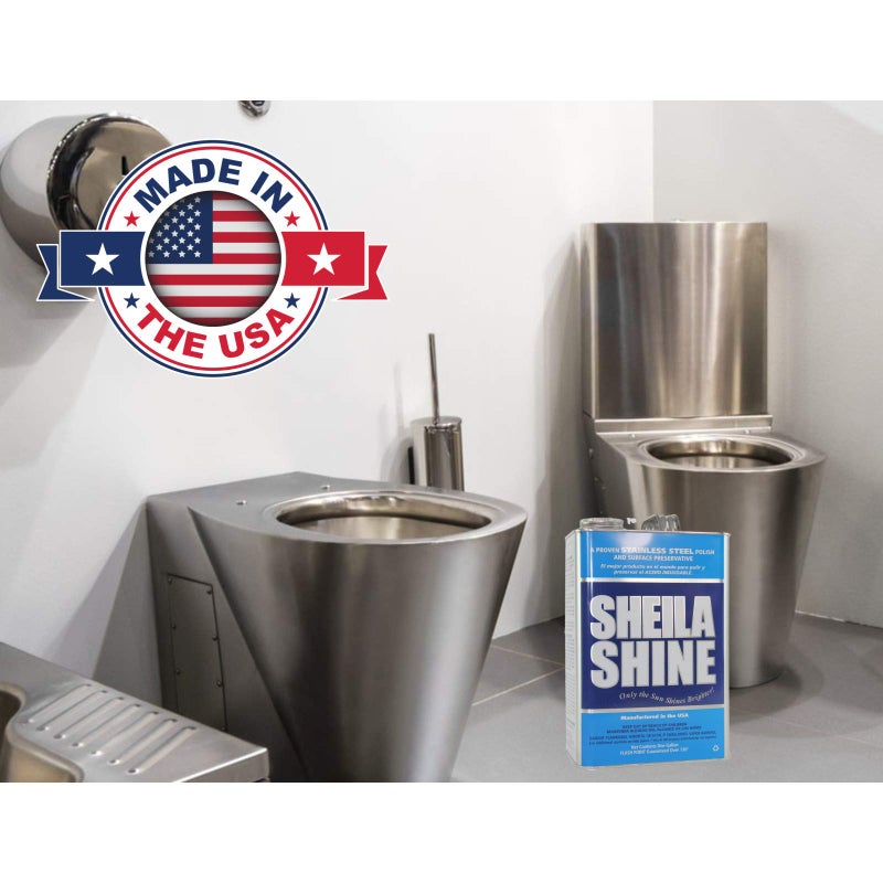 Sheila Shine 1 Gal. Can Stainless Steel Cleaner and Polish, Protects Household Kitchen Surfaces, Removes Grease, Fingerprints & Watermarks, Stainless Steel Cleaner for Appliances, Fridge, Oven & Sinks - Image 3